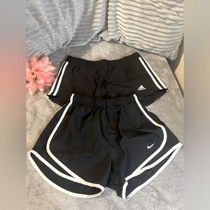 Black Athletic Shorts Nike and Adidas (2 Shorts)